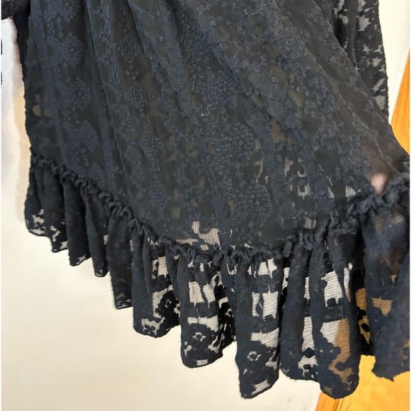 Rebecca Taylor Dark Romantic Silk Off Shoulder Top - Picture 4 of 8